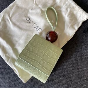 BY FAR - Green Croco Embossed Leather Ball Bag